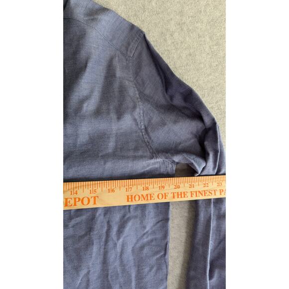Paul‎ Smith Men Dress Shirt Size 38 Byard Solid Blue Button Up Preppy Italy Work - Picture 7 of 10